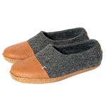 BureBure Felted Wool Women Clogs with Natural Edge Leather or Suede Toe Caps