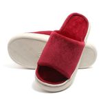 Richmen Slipper for Women Winter Flip Flop Soft Wool Indoor Slides Girls Faux Fur Cozy Carpet Spa Casual Home Slippers for Bedroom Sandals (Maroon, 7uk)