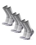 DANISH ENDURANCE Outdoor Walking Thermal Socks, Merino Wool, Premium Comfort Hiking Socks for Men & Women Unisex 3 Pack, Light Grey, 6-8