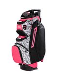 Sun Mountain Women's C130 Lightweight Cart Golf Bag 14-Way - 11 Pockets, Smart Dual Strap System, Push-Electric-Riding Cart Compatible Compression Base, 2026 Model - Pink-Black-Abtract
