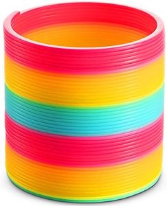 Jumbo Rainbow Coil Spring Toy - 6 Inch Giant Magic Spring Toys for Kids, A Huge Classic Novelty Toy for Boys and Girls, Colorful Neon Plastic Prizes, Gifts, Birthdays and Favors