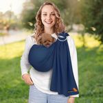 Dog Sling Carrier for Small Dogs,Carrying Wrap Anti-Anxiety Cat Sling,Adjustable Pet Sling(Navy Blue)