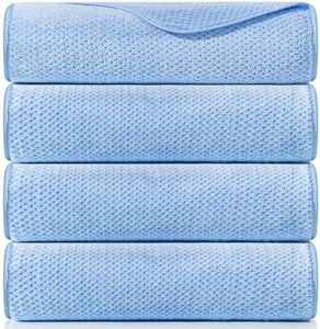 OLESTER 4 Pack Oversized Bath Towel Set 35in x 70 inches Blue Bathroom Towel Extra Large Bath Sheets for Shower Pool Beach Bathroom Super Absorbent Soft Quick Dry Towels