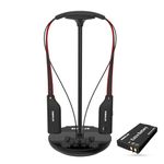 SIMOLIO TV Headphones Wireless with Spare Battery & by-Pass for Seniors, 3 in1 Base- Transmitter/Charging Base/Headset Stand, Clarified Voice, Tone & Balance Control Support Optical/RCA/AUX, 100 ft