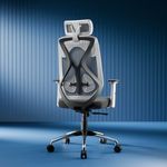 Vergo Transform Prime Ergonomic Mesh Office Chair, High Back, Lumbar Support, 2D Armrests, Synchro Tilt-Lock Recline, Heavy-Duty Metal Base, WFH/Study/Gaming (White Grey)