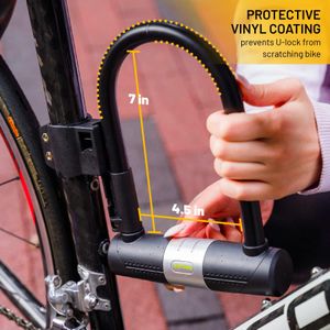 SIGTUNA Bike U Lock – Heavy Duty, Yellow Anti-Theft Bicycle Lock