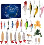 Advent Calendar Fishing Christmas Countdown, 24 Days Fishing Lures Set for Fishers Adult Men Teen Boys, Christmas Advent Calendar 2023 Fishing Advent Calendar 2023 Gift for Christmas, Husband, Friend