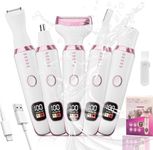 Lady Shaver for Women,Cordless 5 in 1 Electric Shaver for Women, Bikini Trimmer/Pubic Hair/Underarm Razor/Nose/Facial/Eyebrow Remover,Rechargeable Painless Razors Electric for Ladies
