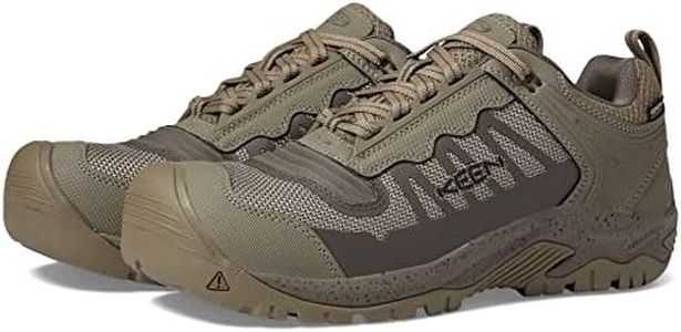 KEEN Utility Men's Reno Low Height Composite Toe Flexible Waterproof Athletic Work Shoes, Brindle/Morel, 10