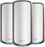 NETGEAR Orbi 970 Series Quad-Band WiFi 7 Mesh Network System (RBE973S), Router + 2 Satellite Extenders, Security Features, Up to 27Gbps, Covers Up To 8,200 sq. ft., 200 Devices, 10 Gig Internet Port