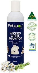 Petway Petcare Wicked White Whitening And Stain Removal Shampoo For Dogs With White Coat, Deep Cleanse to the Coat and Skin, Free of Phosphates and Parabens, pH Balanced, Dog Shampoo Removes Stains, Dirt and Odor, 250ml