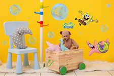 Asian Paints Wall Ons Original Spongebob 'XXL' Wall Decal - 'Bubbly Fun with Patrick' DIY Removable Peel and Stick Wall Sticker - 'Covers H 2.2 ft x W 4.3 ft on The Wall' Home Decor