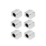 Robocraze SCS12UU 12mm Slide Unit Block Bearing Steel Linear Motion Ball Bearing Slide Bushing Shaft CNC Router DIY 3D Printer | 3D Printer Project (Pack of 6)