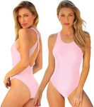 LI FITNESS Women's One Piece Swimsuit Racerback Monokini Athletic Training Swimwear Modest Bathing Suit Back Cross Strap Plus Size Swimsuits for Beaches Hot Spring Swimming Pool Pink