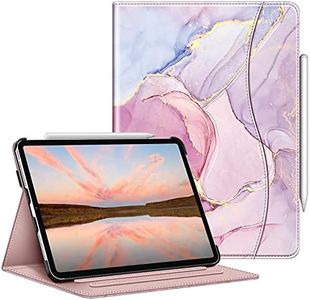 Fintie Funda Multiángulo Compatible con iPad Pro 11" (2022/2021/2020/2018-4.ª, 3.ª, 2.ª y 1.ª Gen) Carcasa Delgada con Bolsillo y Auto-Reposo/Activación, Mármol Rosa Dorado