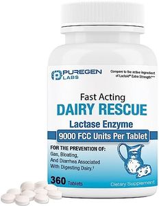 Puregen Labs Dairy Relief Fast Acting Lactase Enzyme 9000 FCC, Lactose Intolerance Pills 360 Tablets