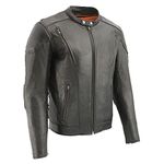 Milwaukee Leather Men's Side Lace Vented Scooter Jacket (Black, X-Large)