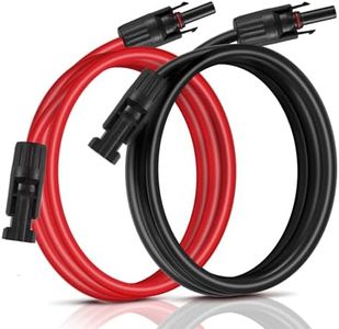 SOYAN 20 Feet 10AWG Solar Extension Cable with Female and Male Connectors (Red & Black)