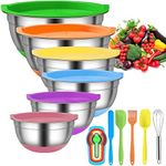 Menbyci 6 Pcs Mixing Bowls with Lid