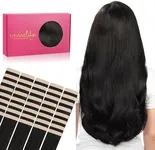 WENNALIFE 40pcs Tape in Hair Extensions Human Hair, 80g 12 inch Natural Black Hair Extensions Real Human Hair Straight Tape in Extensions Invisible Human Hair Extensions Reusable Real Hair Extensions