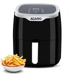 AGARO Galaxy Digital Air Fryer For Home, 4.5L, Electric Air Fryer, Convection Oven, 1400W, 7 Preset Programs & Reheat, 360 Degrees Air Circulation, Digital Touch Display, Bake, Roast, Toast, Black