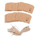 Imported 100 Made with Love Kraft Paper Tag Wedding Party Gift Label Twine Brown