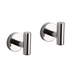 GERZWY Bath Towel Hook SUS 304 Stainless Steel Coat/Robe Clothes Hook for Bath Kitchen Modern Hotel Style Wall Mounted 2 Pack Polished Chrome AG-1107B-JG