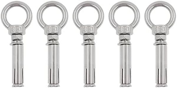 Shoulder Eye Bolts,TTZEZE Heavy Duty Eyebolts,304 Stainless Steel Wall Concrete Anchors Screw Expansion Screw Bolts Eye Hooks Fastener for Ceiling Concrete Masonry 5 Pack M6*60