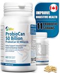 ALLBE ProbioCan 50 Billion CFU | Daily Probiotic Supplement with Lactobacillus Gasseri & Lactobacillus Acidophilus | Probiotic for Women & Men | Pack of 60 | Digestive Health & Bloating Relief Capsule