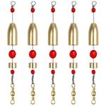 Carolina Fishing Rigs 5pcs CRR Carolina Ready Rig Brass Pre Rigged with Fishing Weight Barrel Swivels Beads for Bass Saltwater Freshwater Fishing Size 1/4 3/8 1/2 3/4 1oz