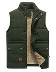 KEFITEVD Men's Warm Fishing Body Warmer Spring Winter Photography Hunting Gilet Fleece Waistcoat Green, Medium