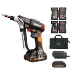 WORX Nitro SwitchDriver 2.0 20V with 85-Piece Accessory Kit, 2-in-1 Brushless Cordless Screwdriver, 1/4" Rotary Dual Drill Set, WX177L.2 (Battery and