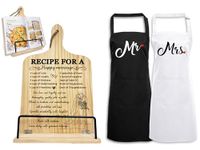 Wedding Gift for Couple 2024, Happy Anniversary Marriage Gift Cookbook Stand with Apron, Engagement Gifts, Bridal Shower Gifts for Bride and Groom Engagement, Newlywed Mr and Mrs Gift Christmas Gifts