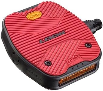 LOOK Cycle - Geo City Grip - MTB Bike Pedals - Flat Pedals - Slip-Proof Safety - Innovative Activ Grip Rubber - Premium High-Performance Urban Bike Pedal - RED