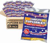 Premium America Popcorn Kit, 24 Packs for a 12oz Popper, Movie Theater & Popcorn Machine Kernels, Oil & Seasoning Packet, Bulk All in One