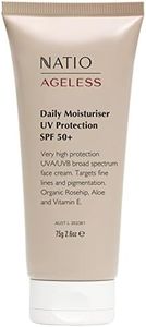 Natio Australia Ageless Daily Moisturiser UV Protection SPF 50+ 75g 75g - Facial SPF Cream for All Skin Types - UVA/UVB Broad Spectrum Protection - Organic Rosehip, Aloe Vera & Vitamin E - Made in Australia