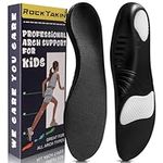 ROCKTAKIN Kids Arch Support Shoe Insoles, Plantar Fasciitis Orthotic Inserts Strong Support for Children's High Arch, Flat Feet Pain Relief, Foot Pronation