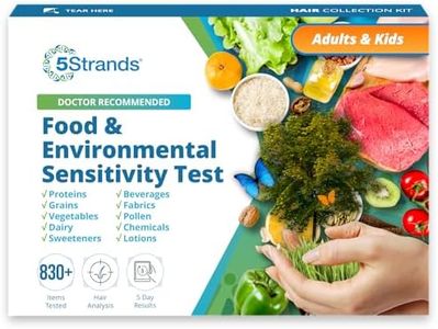 5Stands Food & Environmental Sensitivity Test for Adults & Children, 800+ Items Tested, Kids Intolerance Testing Kit, at-Home Hair Analysis, Results in 7 Days