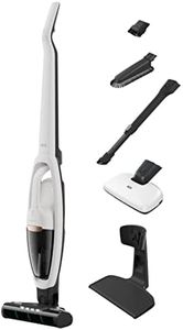 AEG HYGIENIC 5000 AS52HP25SH Akku-Staubsauger / 2in1 / angenehm leise 80 dB(A) / 58 % Recyclingmaterial / bis zu 55 Min. Laufzeit / Automatik / freistehend / alle Böden / inkl. Zubehör, Weiß