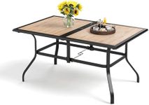 PHI VILLA Outdoor Table Patio Dining Table Metal Outdoor Table for Lawn Garden