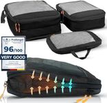 Travel Compression Packing Cubes for Backpack and Suitcase - Safe Space with Compression Bags for Travel - Packing Cubes for Suitcases - Backpack Organisers without Vacuum for Cabin Bag
