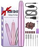 Electric Nail Files, Professional Nail Drill Machine, 20000RPM Adjustable Speed Manicure Pedicure Set with 6 Drill Bits, Low Vibration Low Noise Electric Nail Drill for Gel/Acrylic Nails for Beginner