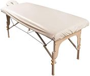 ForPro Professional Collection Waterproof Massage Table Cover, Protective Spa Treatment Sheet Set for Massage Tables, Machine Washable, includes Massage Fitted Sheet and Face Rest Cover, Natural