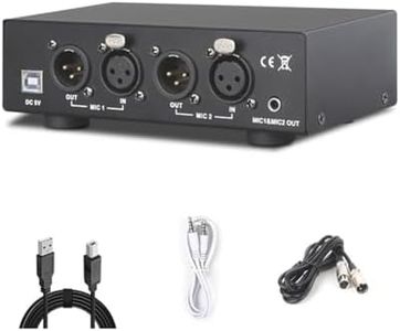 Kqcibz 2 Channel 48V Phantom Power Supply Universal Compact Phantom Power Kit for Condenser Microphone Music Recording Equipment, Black, 500422862