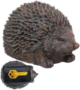 Memeyou Hide a Spare Key Outdoor Hedgehog Waterproof Fake Rock Key Hider Holder Safe Secret Storage Lock Box For Outside Indoor Garden Ornament Decorative Faux Stone Geocache Containers