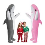 DeHasion 2 Packs Halloween Inflatable Shark Costume Grey/Pink Christmas Party Blow-Up Costume for Adult/Halloween (Grey/Pink Shark)