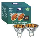 TBE LIGHTING Replacement Optimyst Amber Glow 45W 12V MR16 Lamps, Pack of 2 Energy efficient Long Life Xenon Bulbs Creating a Flame Amber Effect Suitable for Standard Dimplex Opti-Myst Fireplaces.