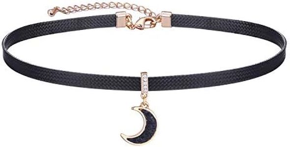 LVEN Black Moon Choker Necklace for Women