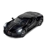 VARIYA ENTERPRISE Alloy Metal Pull Back Die-cast Car 1:32 Bugatti LA Voiture Noire Diecast Metal Pullback Toy car with Openable Doors & Light, Music Boys Gifts Toys for Kids【 Black 】