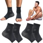 Yanmide 2Pairs Neuropathy Socks for Men and Women - Soothe Relief Socks for Neuropathy Pain Women - Plantar Fasciitis Socks - Anti Fatigue Compression Foot Sleeve Support Brace Sock (M, Black)